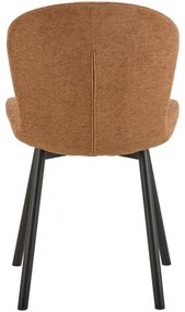 ФИОРА Теракота (тъкан Апиа 272) / черни крака – МОДЕРЕН ТАПИЦИРАН С ЧЕНИЛ СТОЛ ЗА ДНЕВНА/ТРАПЕЗАРИЯ