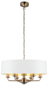 Endon 98933 - Пендел HIGHCLERE 6xE14/40W/230V бял/месинг