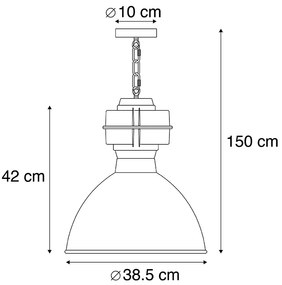 Интелигентен индустриален висящ аплик черен с A60 WiFi 38,5 см - Sicko