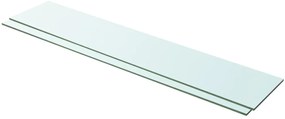 3051584 vidaXL Рафтове, 2 бр, панели прозрачно стъкло, 100x20 см