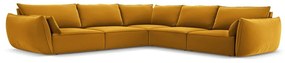 Кадифен ъглов диван в цвят горчица Vanda – Mazzini Sofas