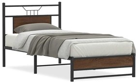 4107009 vidaXL Рамка за легло без матрак кафяв дъб 90x200 см инженерно дърво
