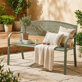 Градинска пейка метална в цвят каки Lizette – Bizzotto