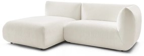 Ъглов диван от бял велур (ляв ъгъл) Lecomte - Bobochic Paris