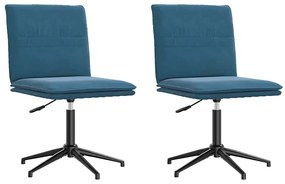 3315377 vidaXL Трапезни столове, 2 бр, сини, кадифе