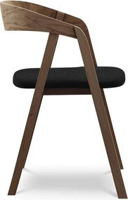 Черен трапезен стол от масивна дървесина Erika – Makamii