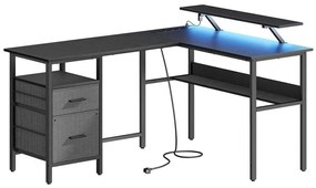 Писмено бюро с подсветка SOLEA-X, кафяво/черно