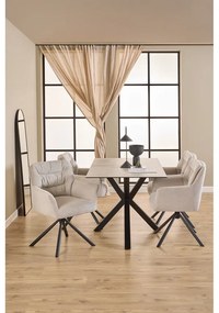 Бежов тапициран трапезен стол с подлакътници Alonso – Actona