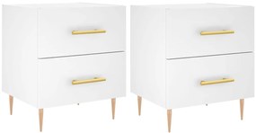 827277 vidaXL Нощни шкафчета, 2 бр, бели, 40x35x47,5 см, инженерно дърво