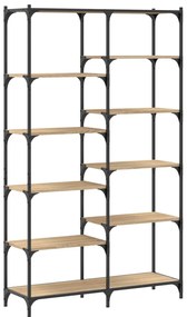 832789 vidaXL Етажерка дъб сонома 100x32x170 см инженерно дърво и желязо