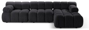 Антрацитен модулен ъглов диван от букле (десен ъгъл) Bellis – Micadoni Home