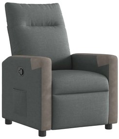 4104840 vidaXL Реклайнер, тъмносив, текстил