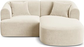 Бежов кадифен ъглов диван (десен ъгъл) Campi – Cosmopolitan Design