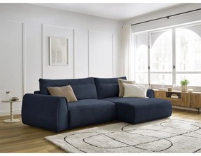 Тъмносин ъглов диван Aden – Bobochic Paris