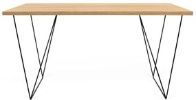 Работно бюро в декор от дъбово дърво с черни крака , 140 x 75 cm Flow - TemaHome