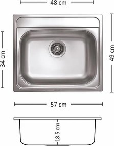 Leks COMPACT 570 SI Кухненска мивка за вграждане