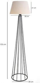 Подова лампа Фридо II - 202-000144 цвят крем-черен
