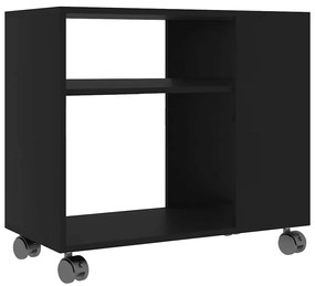 802121 vidaXL Странична маса, черна, 70x35x55 см, инженерна дървесина