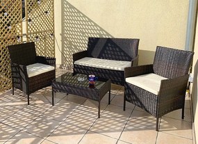 Ратанов градински комплект за сядане с масичка