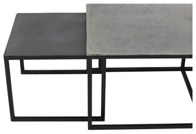 Метални масички за кафе в комплект от 3 бр. в черен и тъмносив цвят 50x120 cm Kumalu – Light &amp; Living