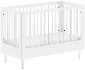 Бяло детско креватче от масивен бук с регулируема височина 60x120 cm Forrest – Vipack