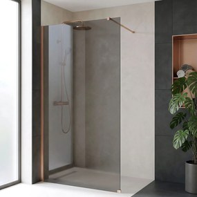 Параван за душ Rea Flexi Grey / Brush Copper 90