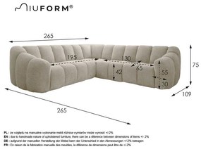 Сив ъглов диван Shell – Miuform