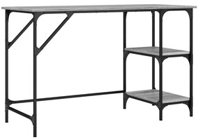 845324 vidaXL Бюро, сив сонома, 120x50x75 см, метал и инженерно дърво