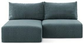 Тюркоазен разтегателен ъглов диван с място за съхранение (ляв ъгъл) Kalena – Makamii