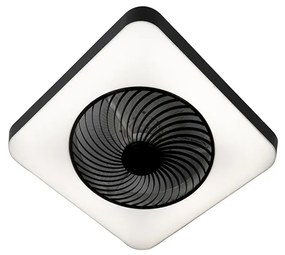 Вентилатор за таван квадратен черен вкл. LED димируем - Climo