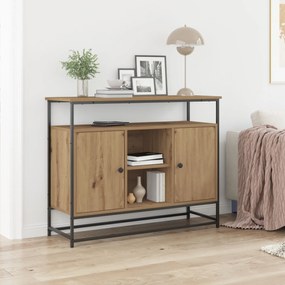 Страничен шкаф Sonata H Артизан Дъб 100x35x80 см от инженерна дървесина и стомана