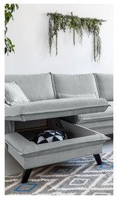 Светлосив ъглов разтегателен диван, ляв ъгъл Charming Charlie - Miuform