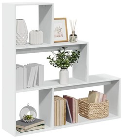 857985 vidaXL Разделител за стая / библиотека, 3 нива, бял, 123x29x123 см