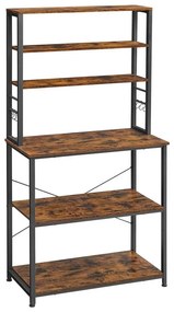 Кухненски стелаж MARGE, кафяв/черен