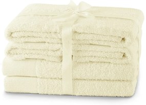 Кремави памучни хавлии и кърпи за баня в комплект 6 бр. от тери Amari – Restilo