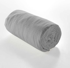 Сив еластичен муселинов чаршаф 160x200 cm Angelia – douceur d'intérieur