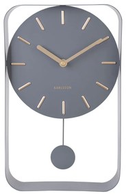 Сив стенен часовник с махало Charm, височина 32,5 cm Pendulum - Karlsson