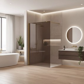 Параван за душ Rea Flexi Brown / Gold 120