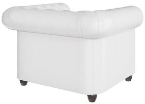 Бял фотьойл от изкуствена кожа York - Ropez