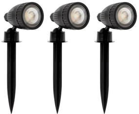 Eglo 31028 - Комплект от 3 LED RGBW външни лампи NEMA-C 1x GU10/5W/230V IP44 черни + дистанционно управление