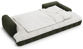 Зелен кадифен сгъваем/с място за съхранение ъглов диван (десен ъгъл) Linz – Cosmopolitan Design