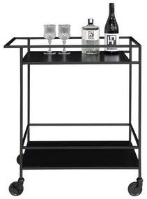 Черна бар количка със стоманена конструкция Vita - House Nordic