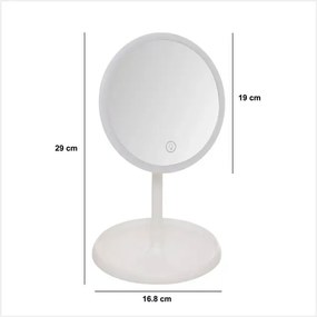 Огледало за баня 5five, LED, 19x16x30.3 cm, Бяло