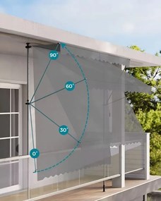 Тента за балкон за тераса с регулируем наклон - сива Šírka: 200 cm
