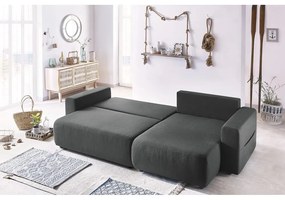 Разтегателен ъглов диван в тъмносив цвят Envy - Bobochic Paris