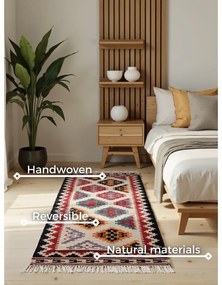 Червена двустранна ръчно изработена вълнена пътека 60x190 cm Kamal Kian – Nouristan