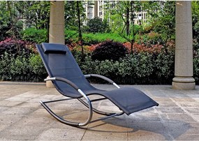 Черен метален градински шезлонг Naxos – Garden Pleasure