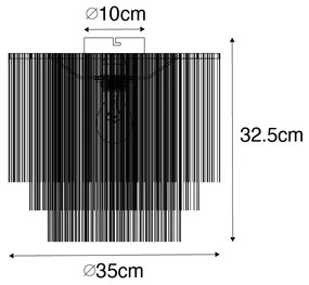 Ориенталска таванна лампа злато кремав абажур с ресни - Franxa