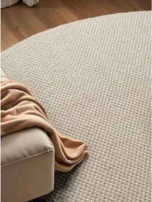 Кремав ръчно изработен вълнен кръгъл килим ø 160 cm Lyon Beans – Elle Decoration