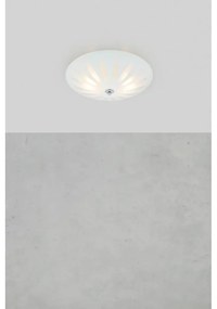 Бяло осветително тяло за таван със стъклен абажур Petal – Markslöjd